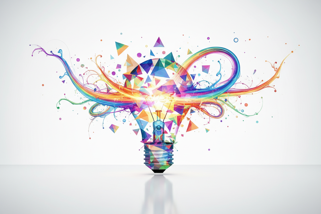 das sinbild für eine kreative idee haben