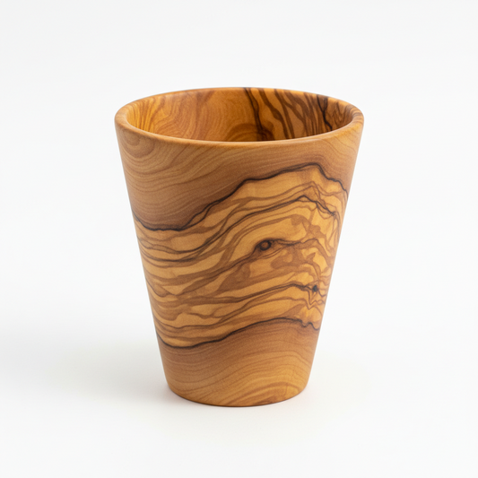 Trinkbecher aus Olivenholz